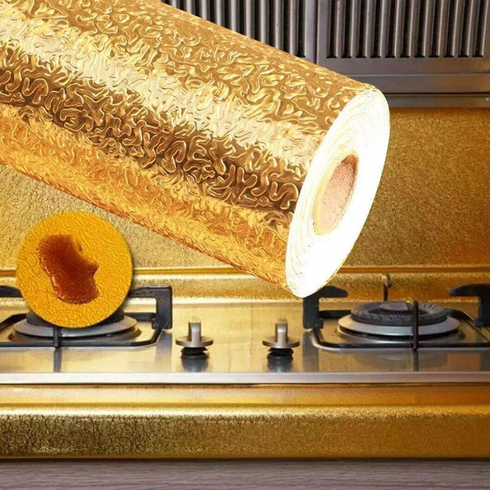 Peel and Stick Aluminum Gold Foil Contact Paper
