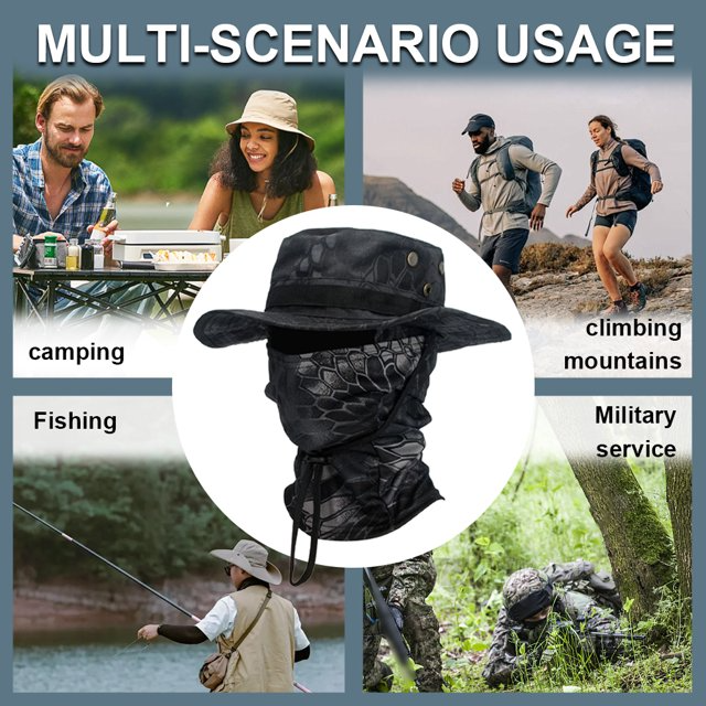 Tactical Camouflage Bucket Hat Set – Outdoor Sun Protection Camo Hat