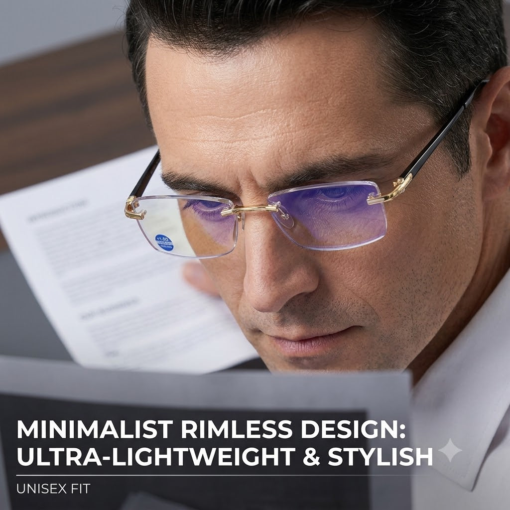Rimless Blue Light Computer Reading Glasses for Men & Women