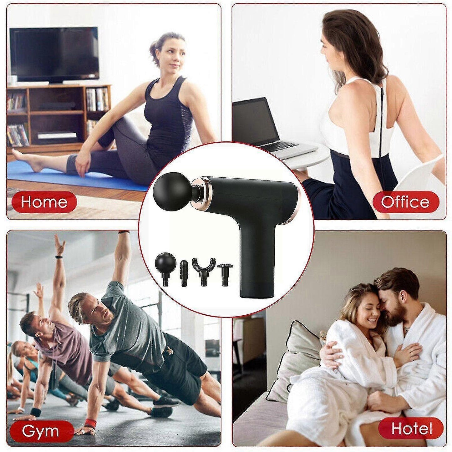 Cordless Muscle Massage Gun, Strong Vibration Relaxation For Body Neck Arm Foot Butt