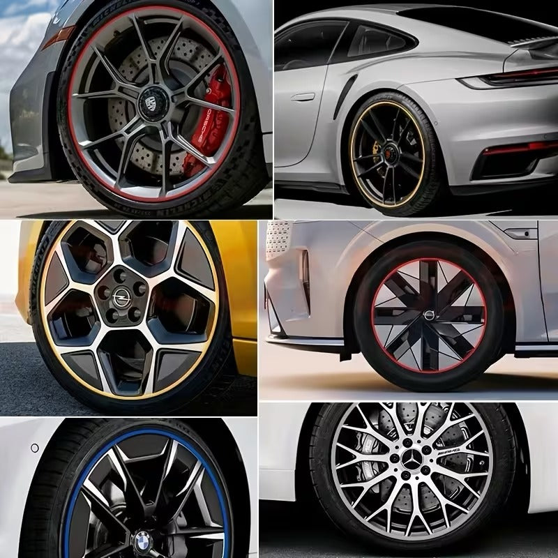 Car Wheel Rim Trim Strips – Colorful Anti-Scratch Wheel Decoration Stickers