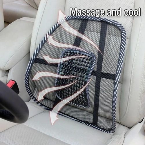 Mesh Bamboo Lumbar Support Backrest – Breathable Car & Office Seat Cushion
