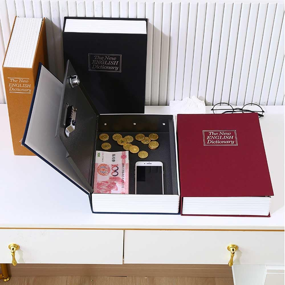 Book Safe with Combination Lock Hidden Steel Security Box