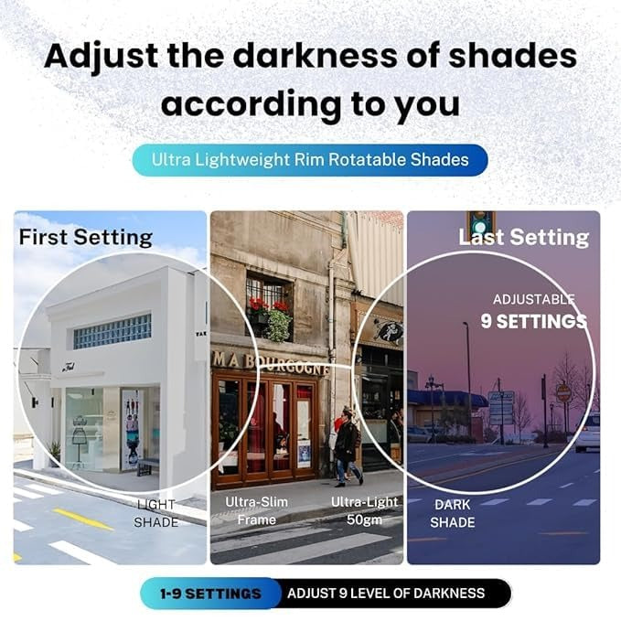 SunDial 9X Adjustable Polarized Sunglasses – Smart Vision for Every Light