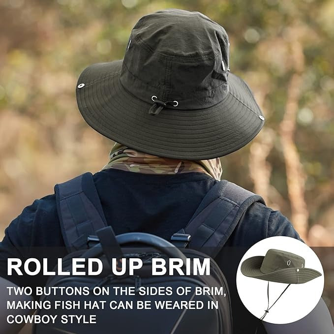 UPF 50+ Wide Brim Hat – UV Protection Bucket Hat
