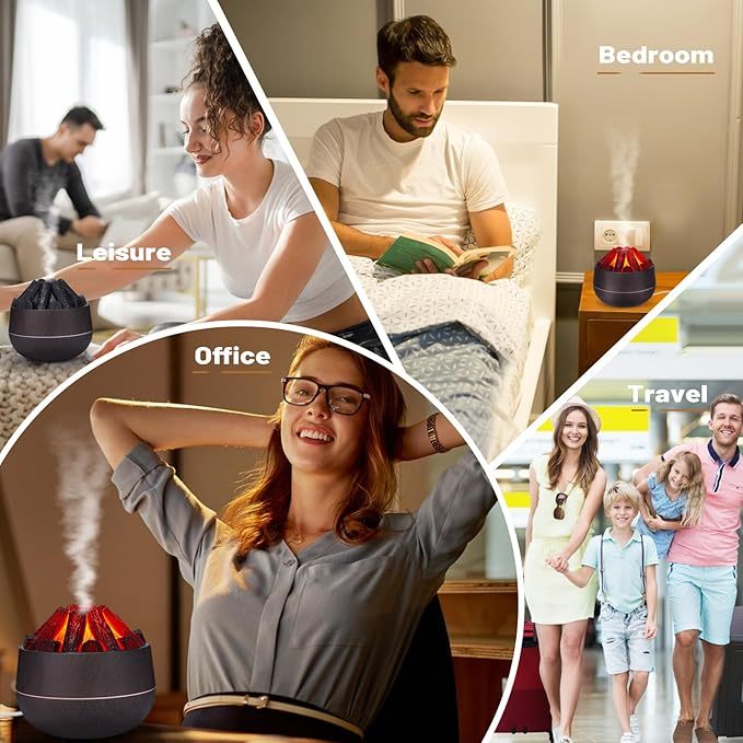 Volcano Flame Humidifier – Aroma Diffuser & LED Air Moisturizer