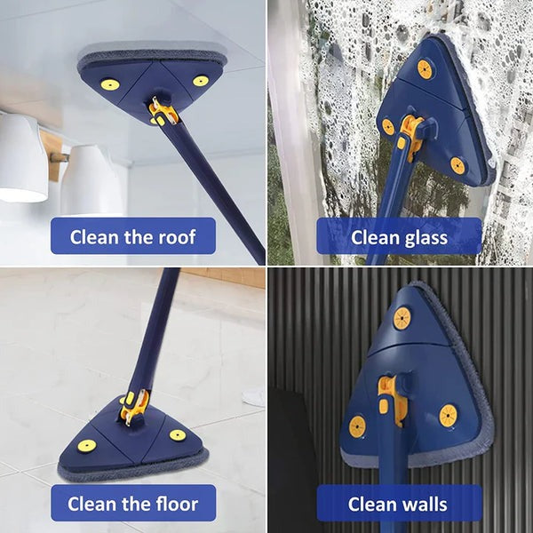 360° Rotating Triangular Mop – Effortless Corner & Edge Cleaning