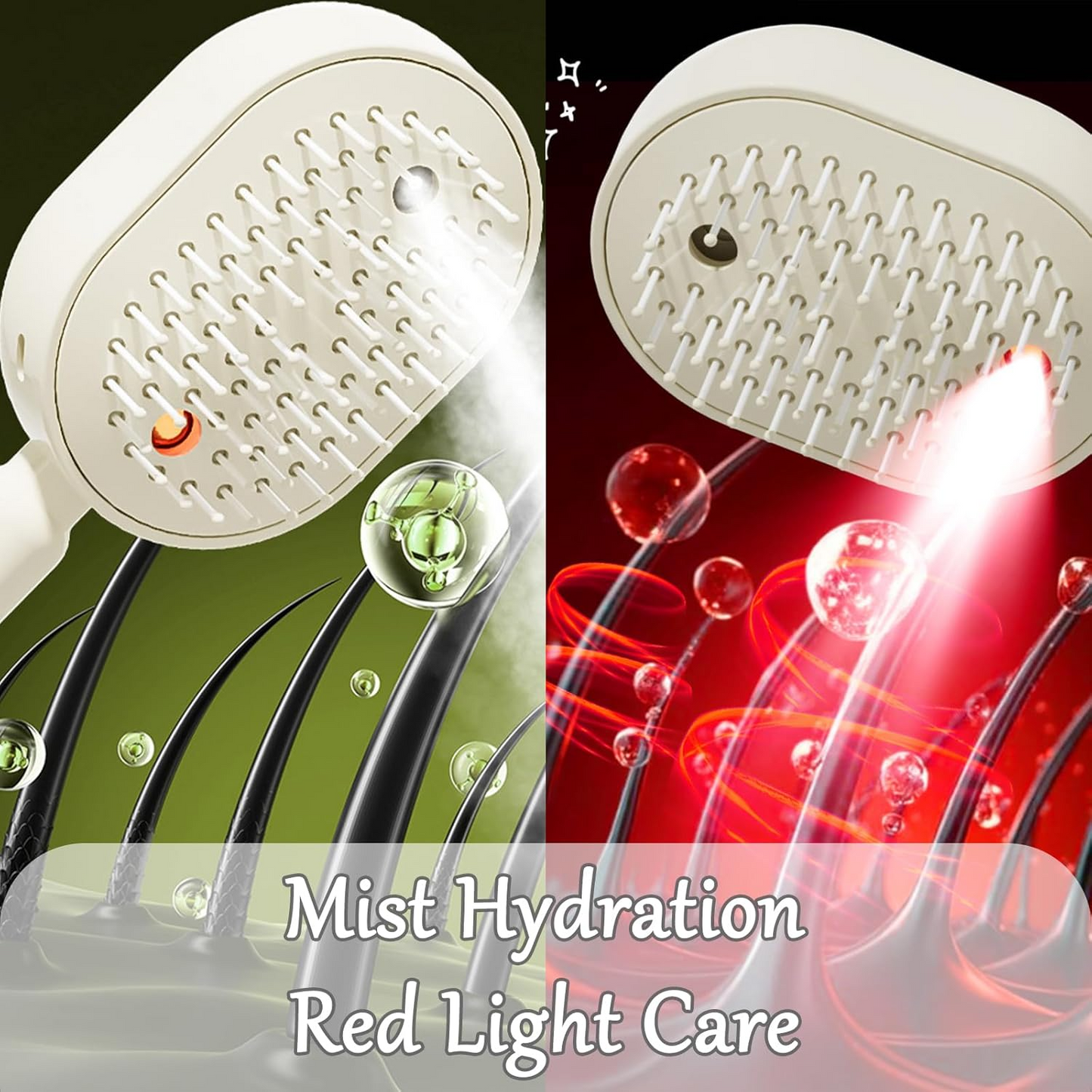 2 in 1 Electric Scalp Massage Comb – Red Light & Atomizing Hair Care Comb