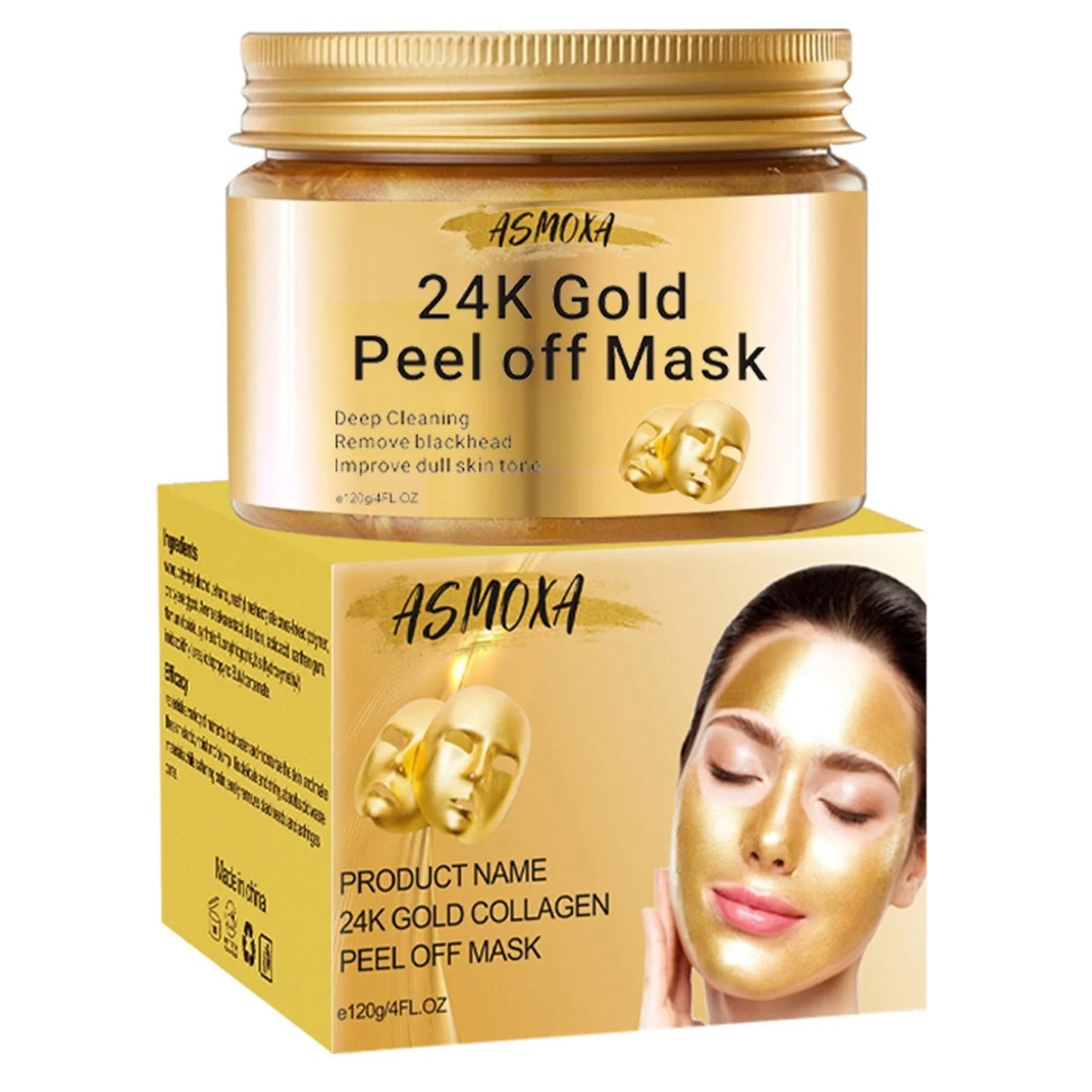 24K Gold Deep Cleansing Anti Acne Remove Black Head Peel Off Beauty Mud Facial Mask