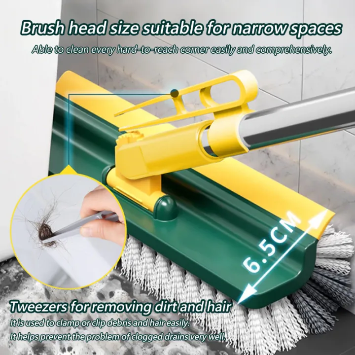 3 in 1 Long Handle Floor Scrub Brush – Multi-Purpose Spin Cleaning Tool