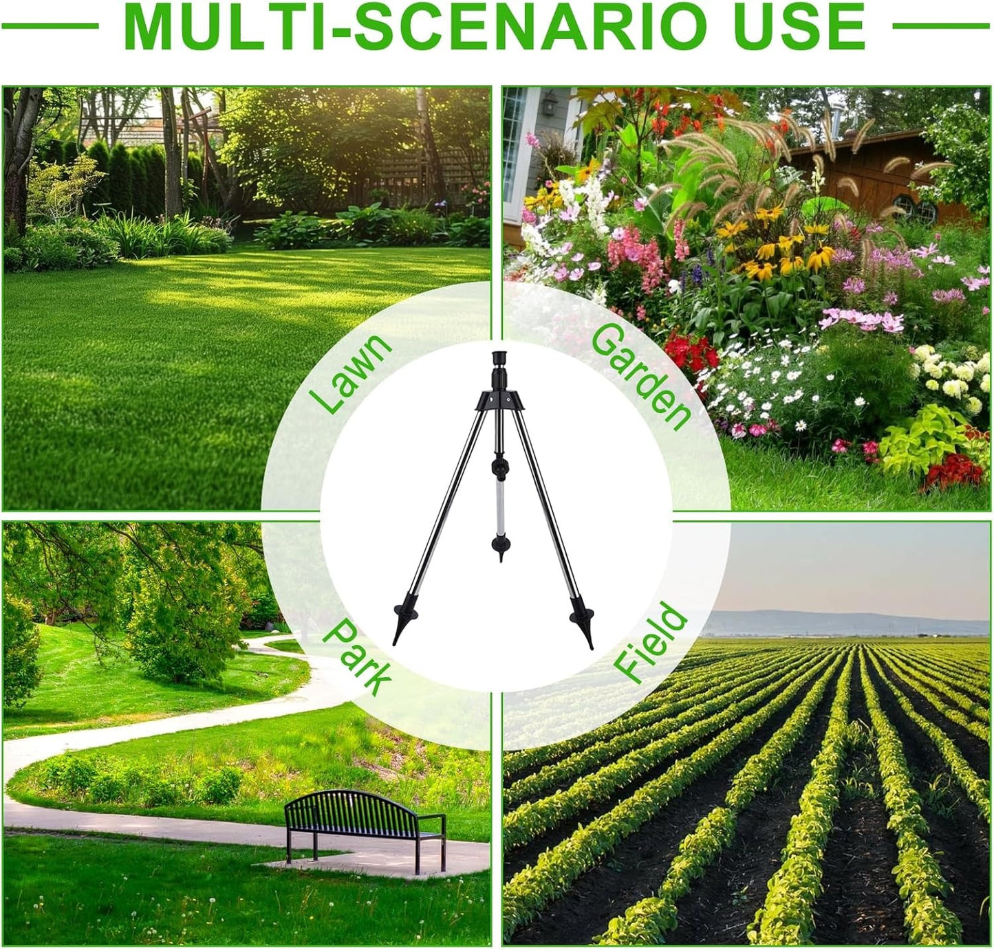 Rotating Tripod Garden Sprinkler – 360° Adjustable