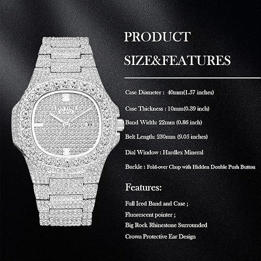 Luxury Crystal-Embellished Watch – Timeless Sparkle & Style