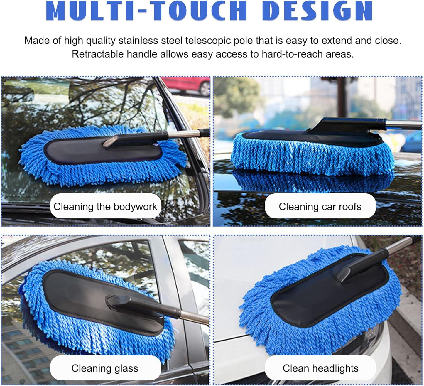 Extendable Microfiber Car Duster – Quick & Easy Dust Cleaning Tool
