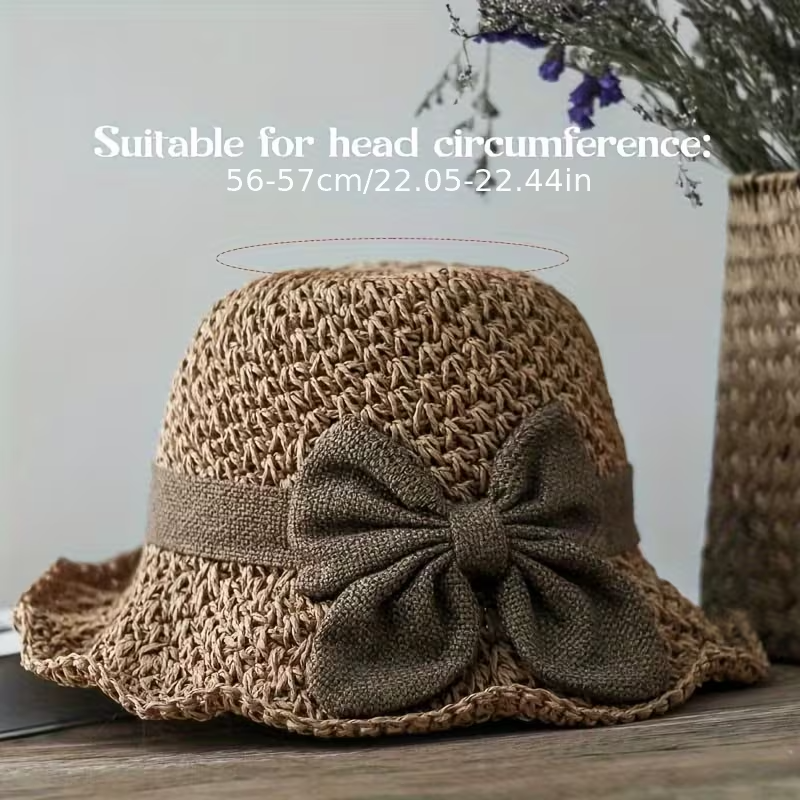 Elegant Straw Sun Hat – Chic Summer Style with Bow