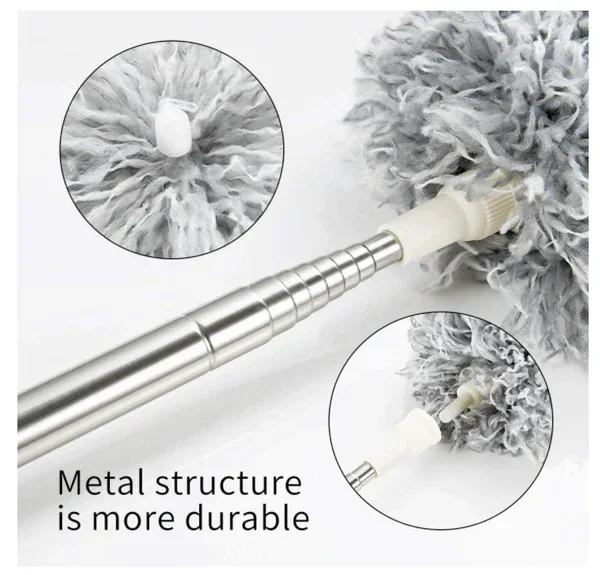 Telescopic Electrostatic Feather Duster – Extendable Dust Cleaning Tool