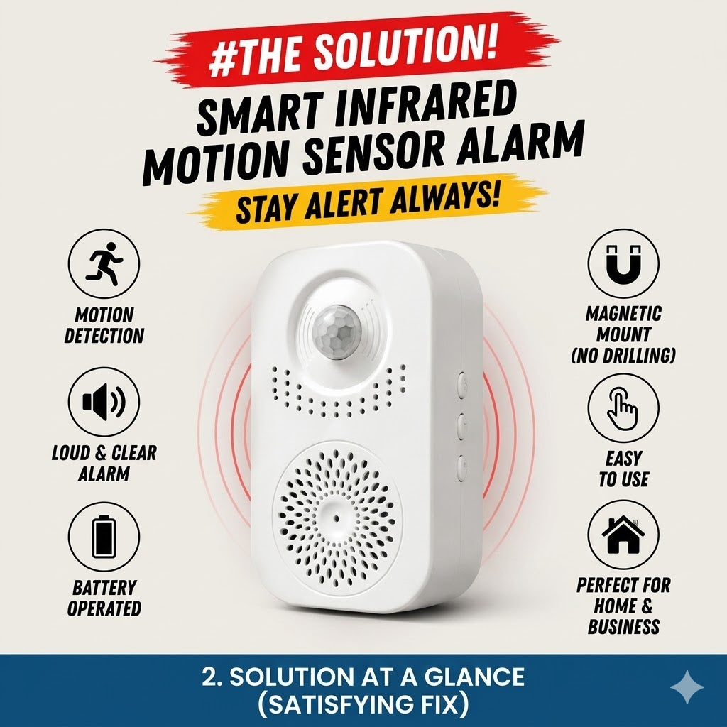 Smart Infrared Motion Sensor Alarm – Wireless Security Alert System