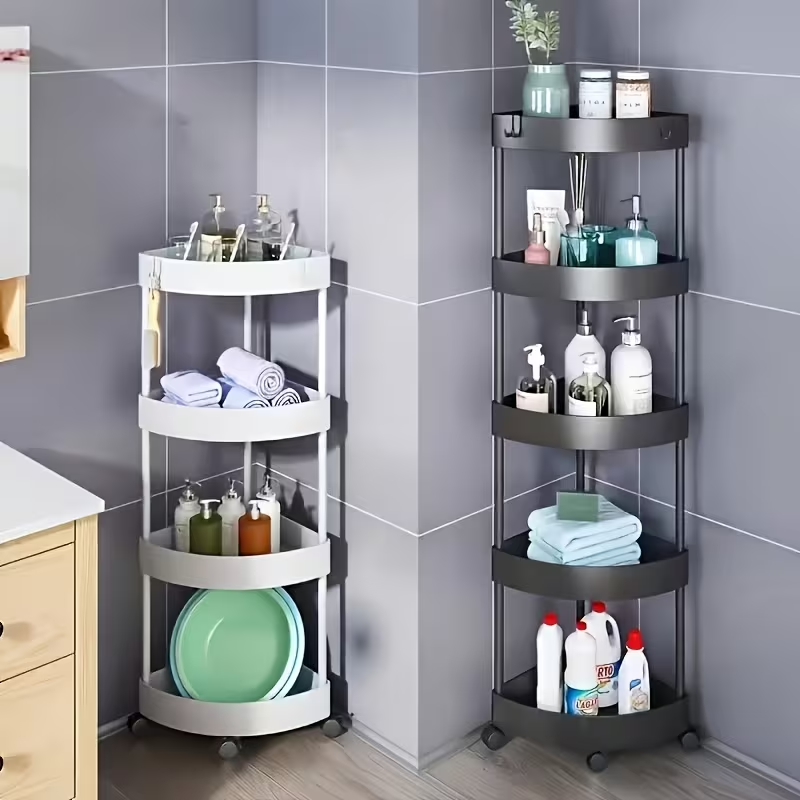 Corner Storage Shelf – Space Saving Organizer for Bathroom & Kitchen