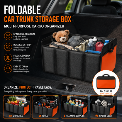 Foldable Car Trunk Storage Box – Multi Purpose Cargo Organizer