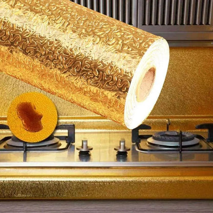 Peel and Stick Aluminum Gold Foil Contact Paper