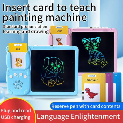 2-in-1 Early Education Device — LCD Writing Tablet & Talking Flash Cards