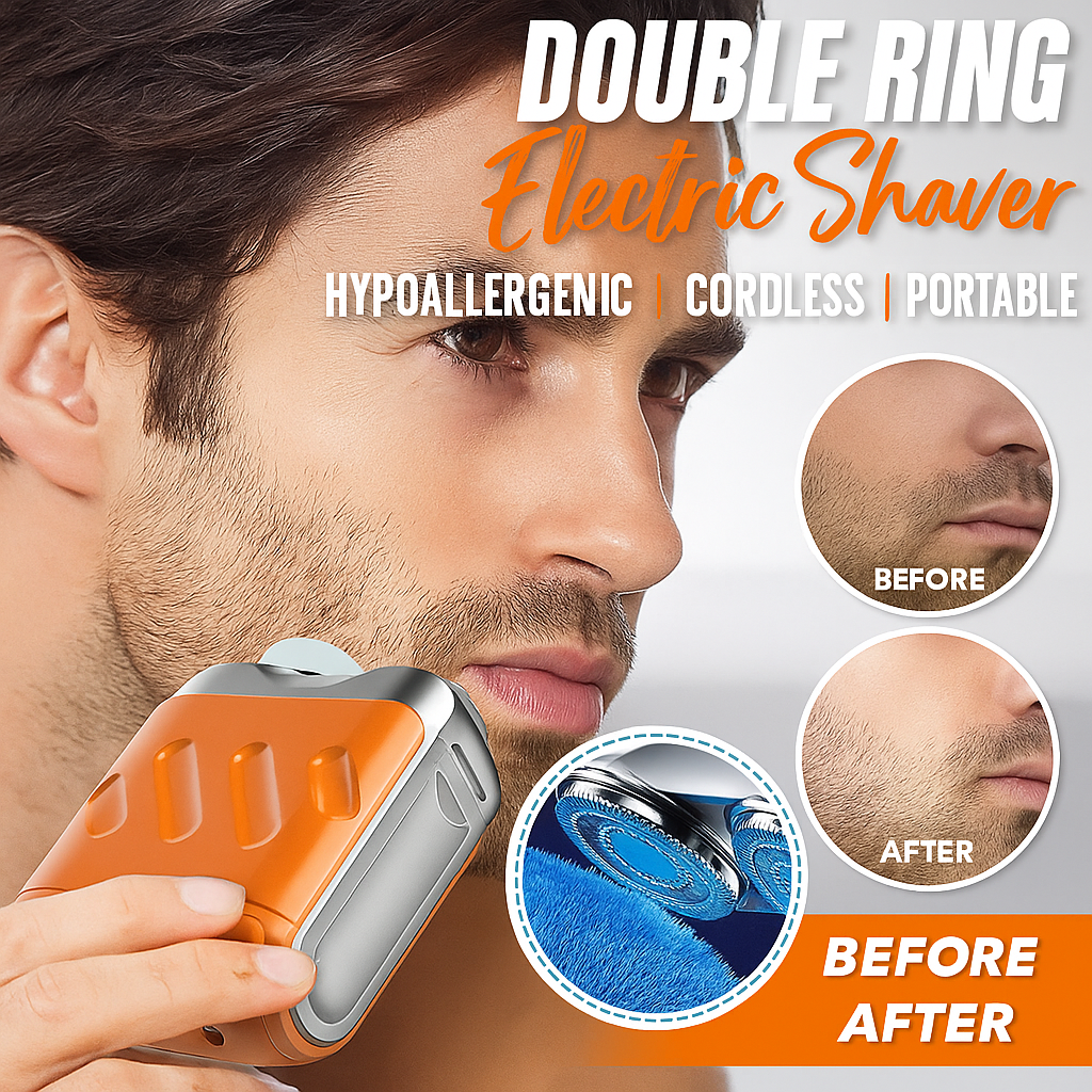 Portable Dual Ring Electric Shaver — Smooth Shave Anywhere