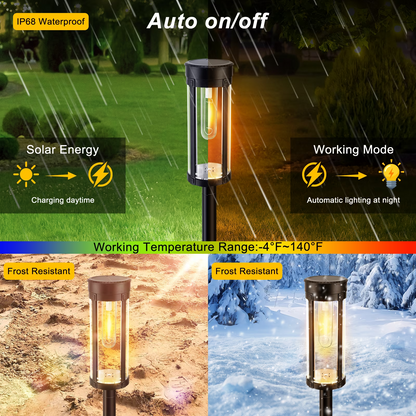 Solar Lawn Lights – Warm White Outdoor Garden & Pathway Lighting