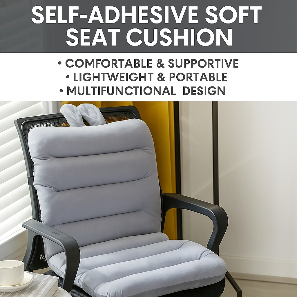 Solid Colour Thick Office Seat Cushion – Comfortable Chair Pad