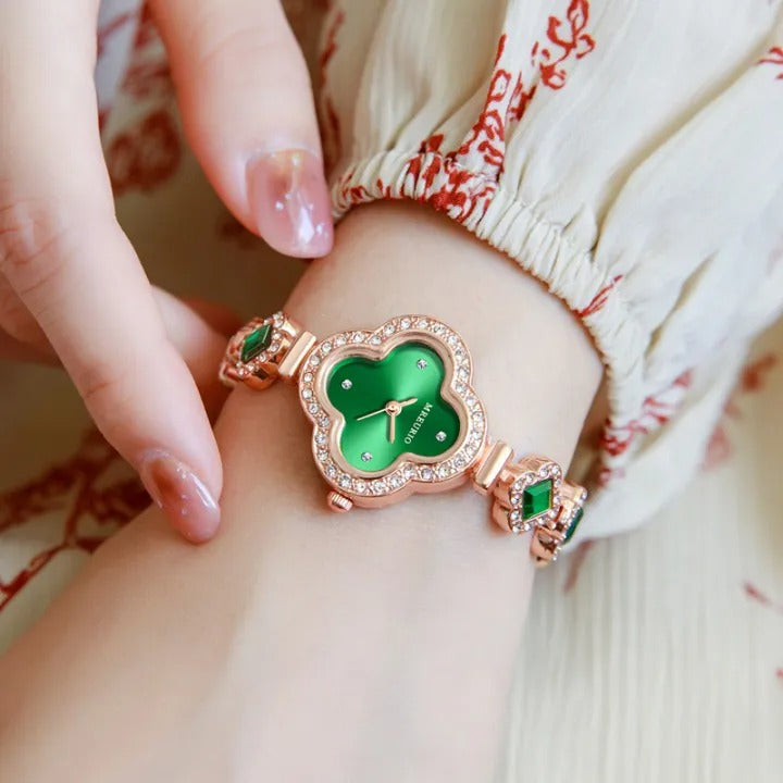 Luxury Quartz Watch with Diamond Bracelet