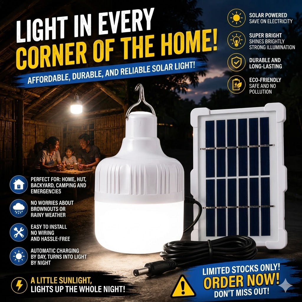 Waterproof Solar LED Light Bulb – Emergency, Camping & Garden Lighting
