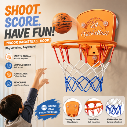 Portable Basketball Training Board & Hoop Set Toy For Kids