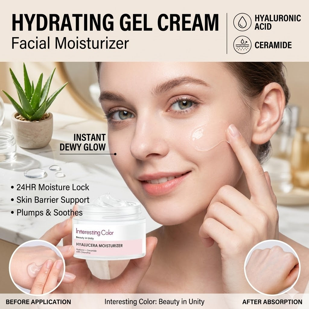 Hydrating Gel Cream – Hyaluronic Acid & Ceramide Facial Moisturizer