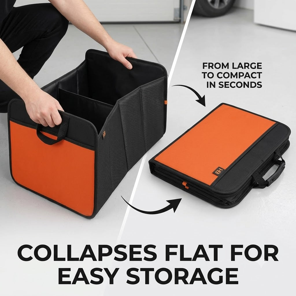 Foldable Car Trunk Storage Box – Multi Purpose Cargo Organizer