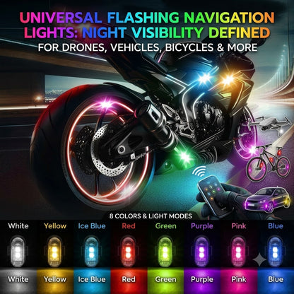 Wireless Remote Control LED Warning Lights – Universal Flashing Navigation Lights for Vehicles