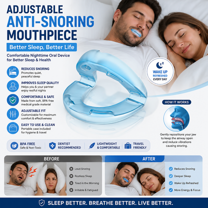 Adjustable Anti-Snoring Mouthpiece Nighttime for Better Sleep