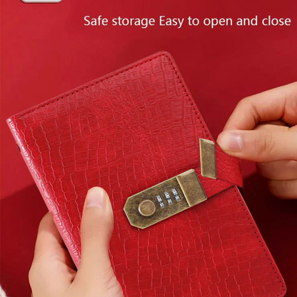 Crocodile Leather Password Lock Money Bank