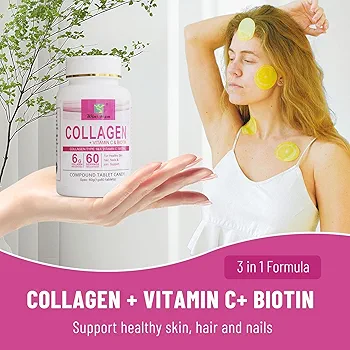 Collagen Vitamin C Biotin Tablets for Skin, Hair, Nails