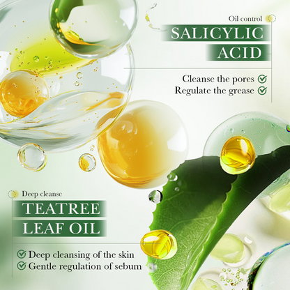 BIOAOUA Tea Tree Salicylic Acid Facial Cleanser – Deep Cleansing Face Wash for Oily &amp; Acne-Prone Skin