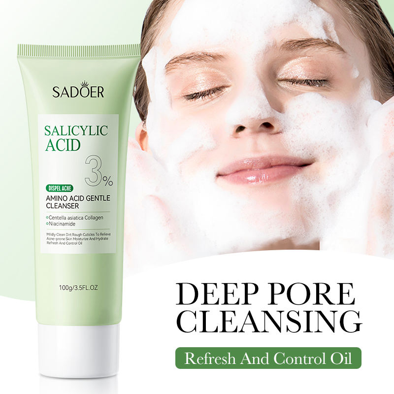 BIOAOUA Tea Tree Salicylic Acid Facial Cleanser – Deep Cleansing Face Wash for Oily &amp; Acne-Prone Skin