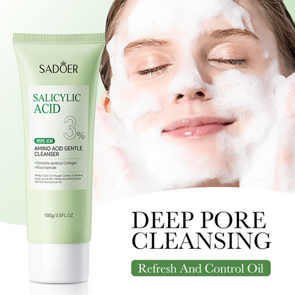 BIOAOUA Tea Tree Salicylic Acid Facial Cleanser – Deep Cleansing Face Wash for Oily &amp; Acne-Prone Skin