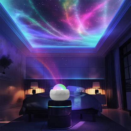 Northern Lights Star Projector – Rainbow Water Ripple Galaxy Night Light