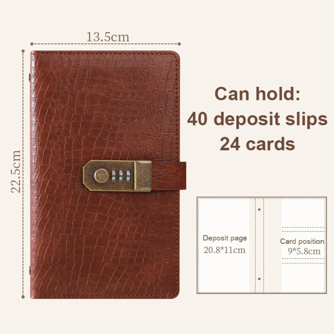 Crocodile Leather Password Lock Money Bank
