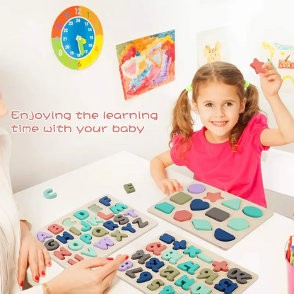Montessori Wooden Learning Board – Alphabet, Numbers & Hand-Eye Coordination Toy