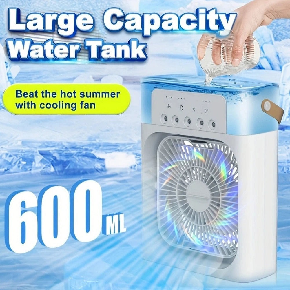 3-in-1 Cooling Fan – Five-Hole Spray Humidifier & Summer Air Cooler