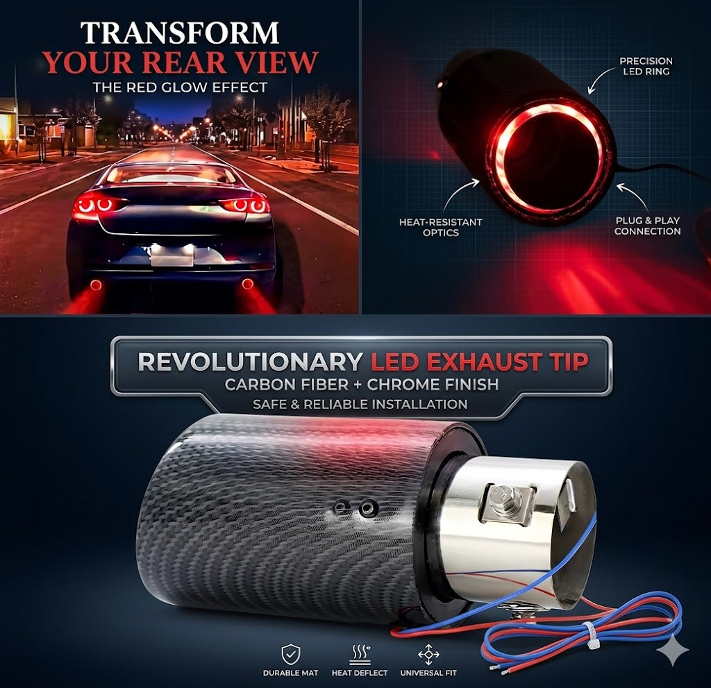 Universal LED Fire Flame Exhaust Tip – Car Muffler Pipe