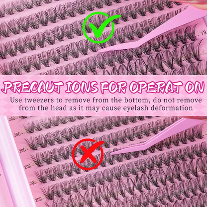 DIY False Eyelash Extension Kit – 1000 Cluster Lash Set with Application Tools