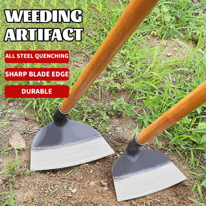 Industrial Grade Hollow Garden Hoe – Carbon Steel Blade with Wooden Handle