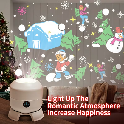 Dynamic Rotating LED Projector Light – USB Rechargeable Touch Control Ambient Lamp