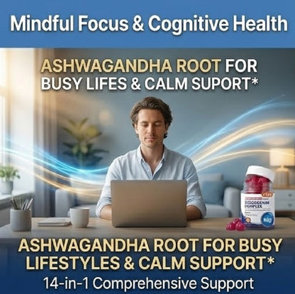 14-in-1 Ashwagandha Gummies with Vitamin D3, Zinc & Magnesium
