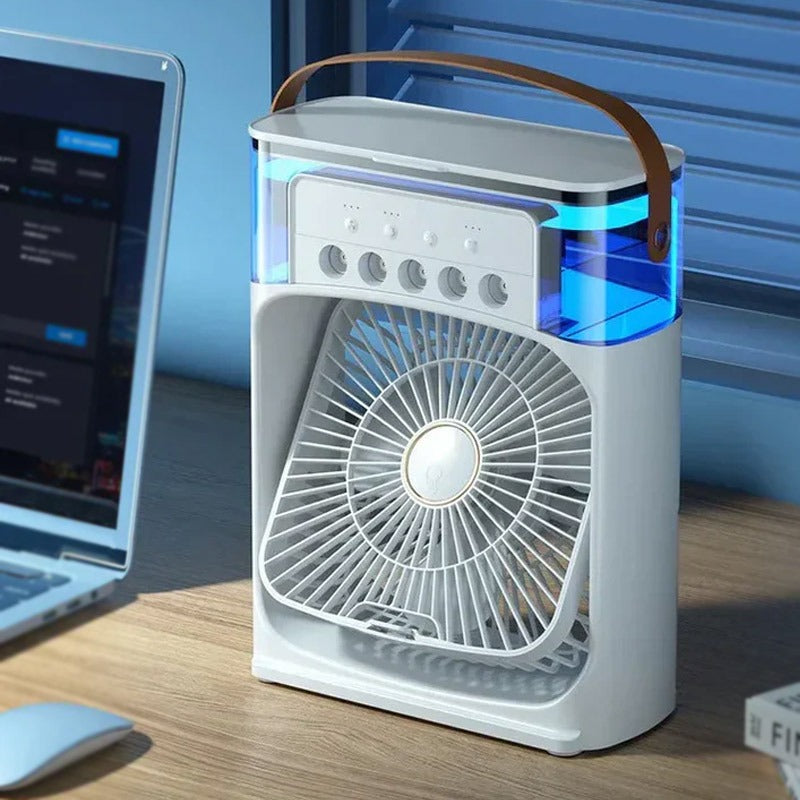 3-in-1 Cooling Fan – Five-Hole Spray Humidifier & Summer Air Cooler