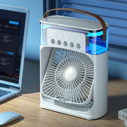 3-in-1 Cooling Fan – Five-Hole Spray Humidifier & Summer Air Cooler